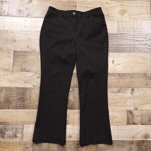 Express Cropped Flare Pants Women’s Size 6R Black High Rise Stretch 25.5” Inseam